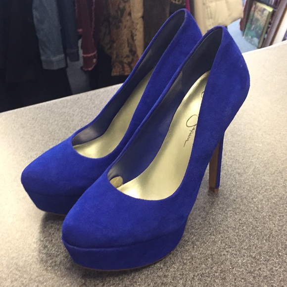 Jessica Simpson Shoes - Jessica Simpson Blue Suede Heels Jessica Simpson Shoes - Jessica Simpson Blue Suede Heels